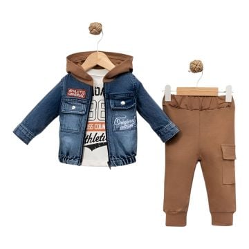 ORİGİNAL YAZILI CEKETLİ 3 LÜ TAKIM