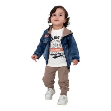 ORİGİNAL YAZILI CEKETLİ 3 LÜ TAKIM