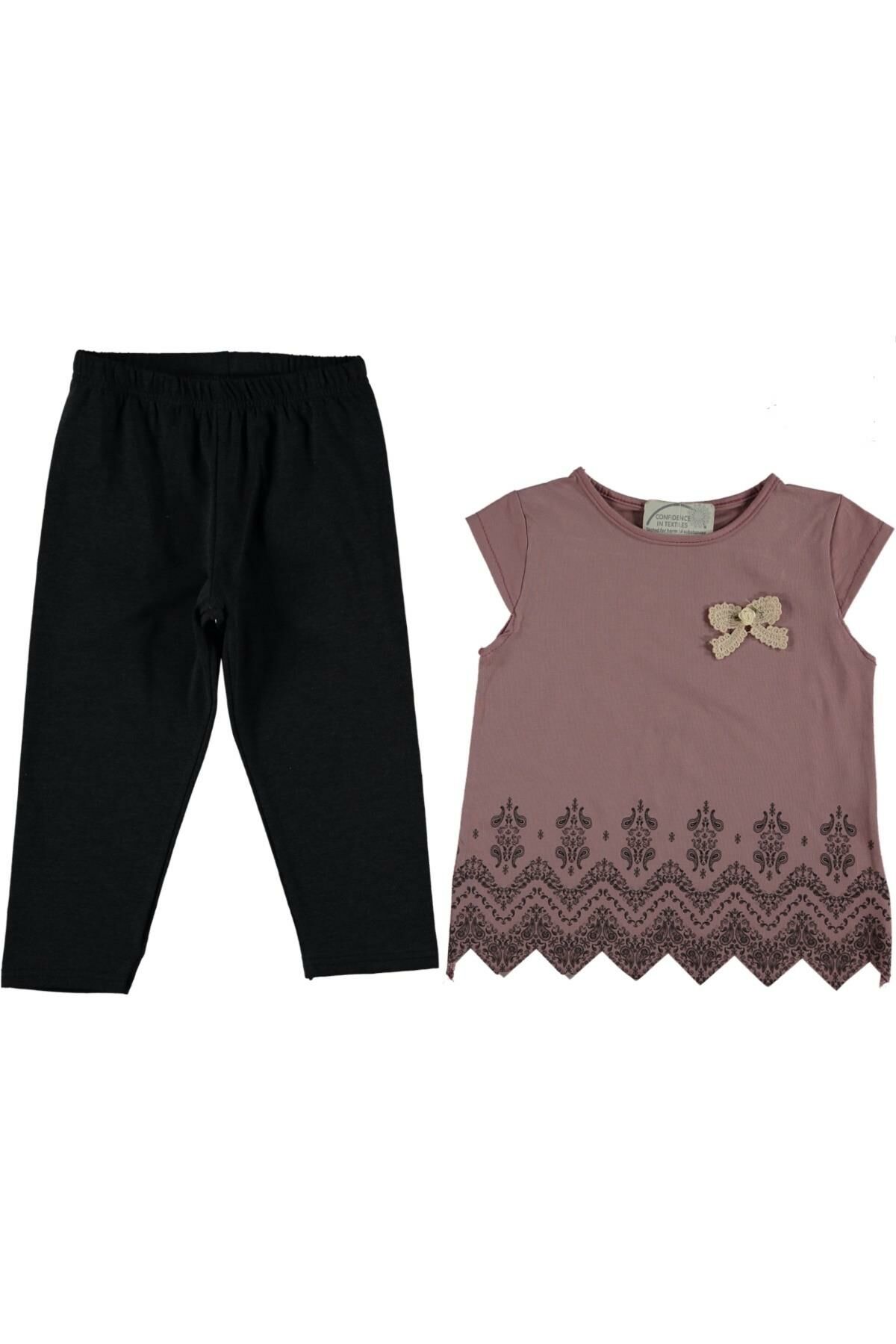 Pundikids Kız Çocuk Penye  Kapri Pantolonlu 2'li Takım
