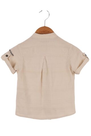 Mutlu Kids Kısa Kollu Erkek Çocuk Gömlek CAMEL - 12 Yaş