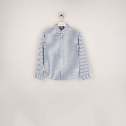 Mutlu Kids Çizgili Erkek Çocuk Gömlek Mavi - 1 Yaş