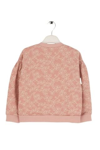 Mutlu Kids Uzun Kollu Çiçek Desenli Kız Çocuk Sweatshirt Bej - 6 Yaş