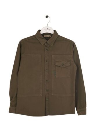 Mutlu Kids Erkek Çocuk Gabardin Gömlek Haki - 9 Yaş