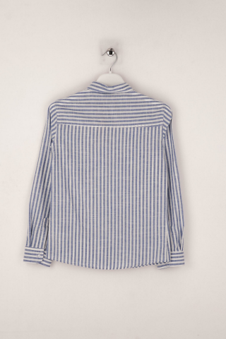Mutlu Kids Çizgili Erkek Çocuk Gömlek Saks - 6 Yaş