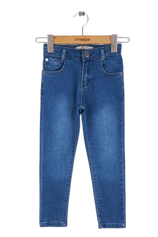 Mutlu Kids Kız Bebek Çocuk Kot Pantolon ORTA MAVİ - 2 Yaş