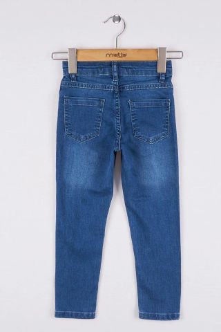 Mutlu Kids Kız Bebek Çocuk Kot Pantolon ORTA MAVİ - 2 Yaş