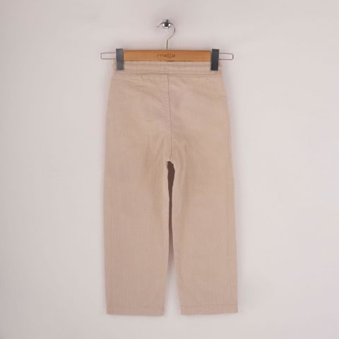Mutlu Kids Keten Kız Çocuk Pantolon Bej - 3 Yaş