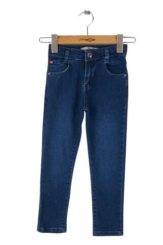 Mutlu Kids Kız Bebek Çocuk Kot Pantolon ORTA MAVİ - 2 Yaş