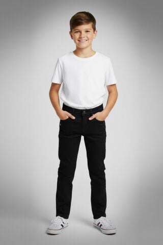 Mutlu Kids Erkek Çocuk Denim Pantolon Siyah - 7 Yaş