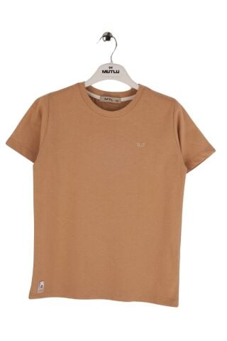 Mutlu Kids Bisiklet Yaka Kısa Kollu Erkek Çocuk Tişört KAYISI - 9 Yaş