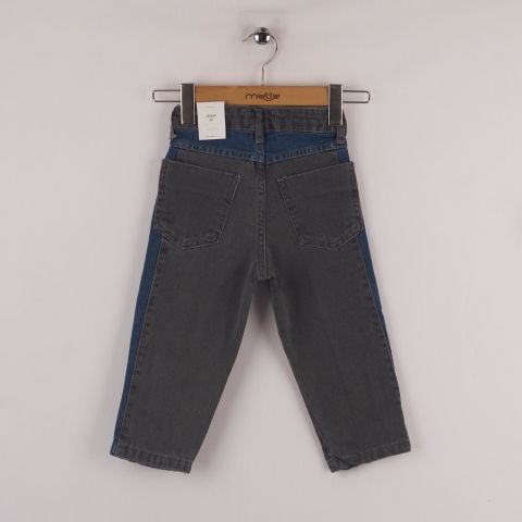 Mutlu Kids İki Renkli Kız Çocuk Kot Pantolon ORTA MAVİ - 3 Yaş