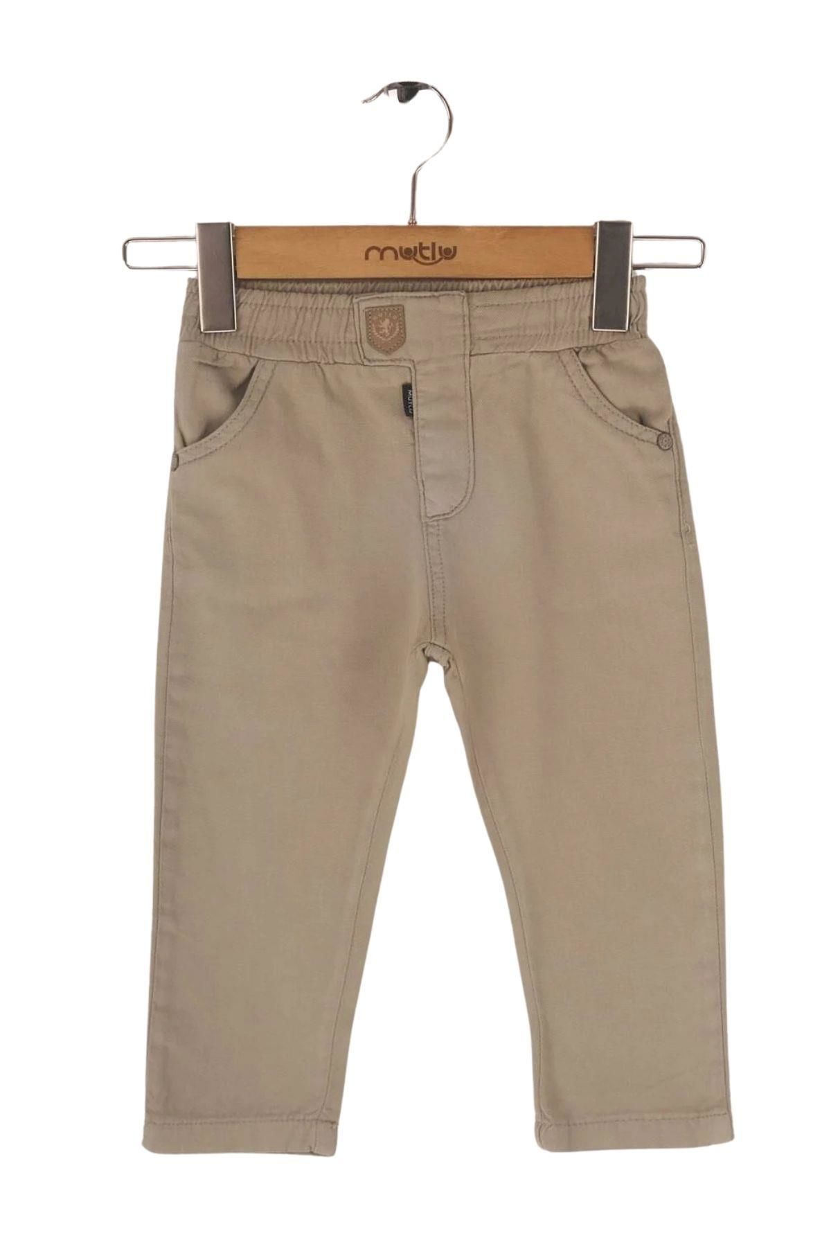 Mutlu Kids Beli Lastikli Erkek Bebek Gabardin Pantolon ÇAĞLA - 9-12 Ay