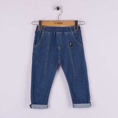 Mutlu Kids Erkek Bebek Kot Pantolon ORTA MAVİ - 18-24 Ay