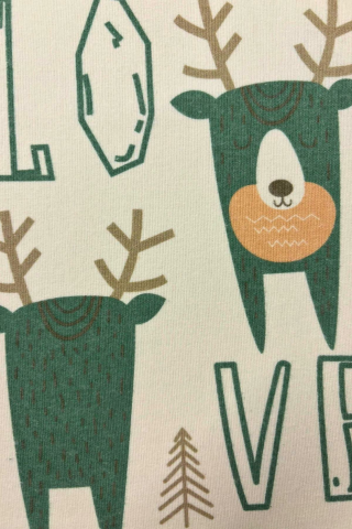 Geyik Desenli Pazen Bebek Battaniyesi Yeşil