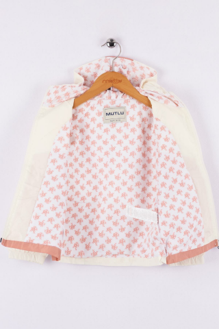 Mutlu Kids Kız Çocuk Yağmurluk Krem - 6 Yaş