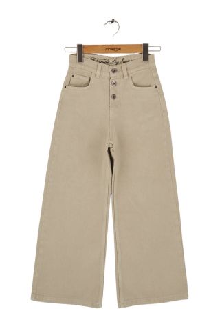 Mutlu Kids Kız Çocuk Wide Leg Kot Pantolon Yeşil - 9 Yaş