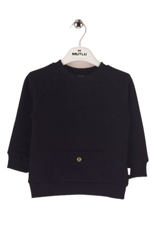 Mutlu Kids Cep Detaylı Erkek Bebek Sweatshirt Lacivert - 12-18 Ay