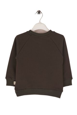 Mutlu Kids Cep Detaylı Erkek Bebek Sweatshirt Haki - 9-12 Ay