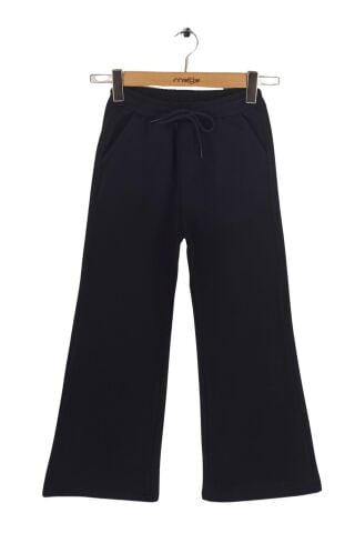 Mutlu Kids Kız Çocuk Wide Leg  Eşofman Altı Siyah - 7 Yaş