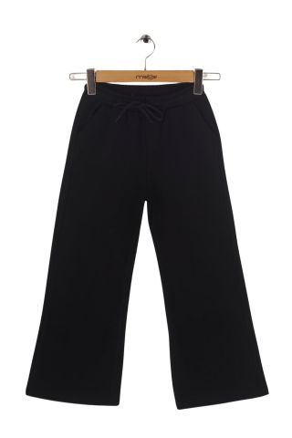 Mutlu Kids Kız Çocuk Wide Leg  Eşofman Altı Siyah - 7 Yaş