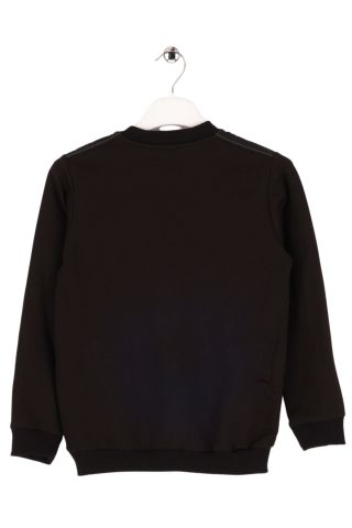 Mutlu Kids Erkek Çocuk Bisiklet Yaka Sweatshirt Siyah - 8 Yaş