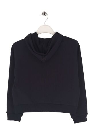 Mutlu Kids Çıtçıt Detaylı Fermuarlı Kız Çocuk Sweatshirt Siyah - 13 Yaş