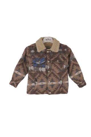 Mutlu Kids İçi Peluş Astarlı Erkek Çocuk Ceket Mont KAHVE - 8 Yaş