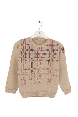 Mutlu Kids Dirsek Yama Detaylı Erkek Çocuk Kazak Siyah - 8-9 Yaş