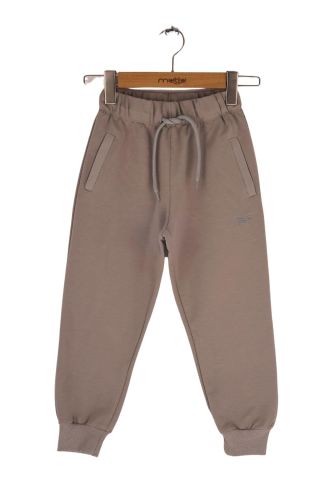 Mutlu Kids Unisex 2 İp Örme Eşofman Altı Vizon - 9 Yaş