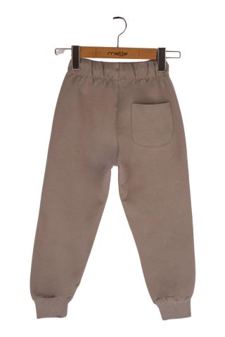Mutlu Kids Unisex 2 İp Örme Eşofman Altı Vizon - 9 Yaş