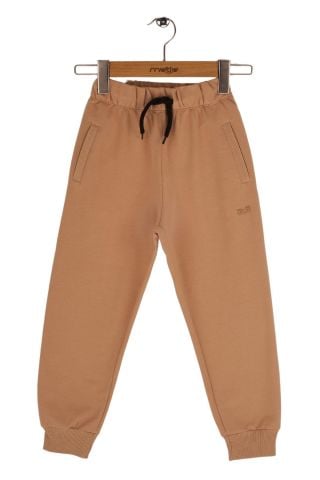 Mutlu Kids Unisex 2 İp Örme Eşofman Altı Vizon - 9 Yaş