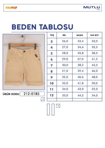 Mutlu Kids Cep Detaylı Erkek Çocuk Kapri Şort Mavi - 3 Yaş