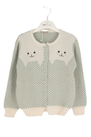 Mutlu Kids Kedi Desenli Triko Kız Çocuk Hırka Lacivert - 4-5 Yaş