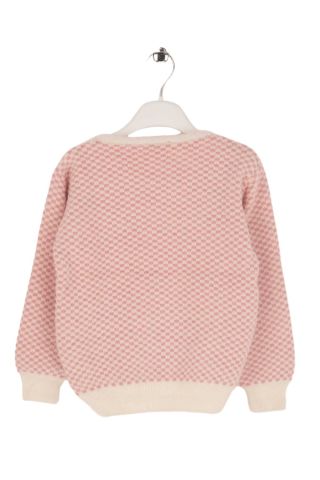 Mutlu Kids Kedi Desenli Triko Kız Çocuk Hırka Pembe - 4-5 Yaş