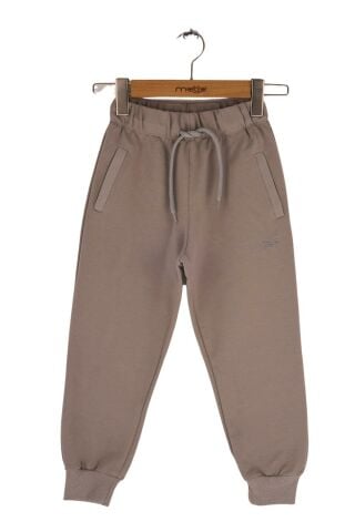 Mutlu Kids Unisex 2 İp Örme Eşofman Altı BUZ GRİ - 6 Yaş