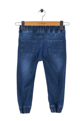 Mutlu Kids Beli ve Paçası Lastikli Erkek Çocuk Kot Pantolon ORTA MAVİ - 6 Yaş