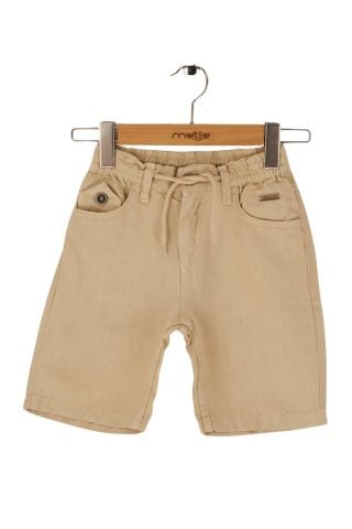 Mutlu Kidsm Erkek Çocuk Bermuda Şort Bej - 9 Yaş