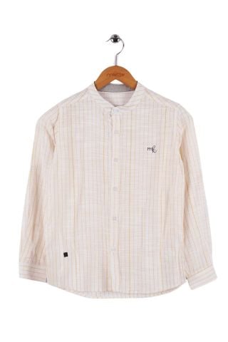 Mutlu Kids Hakim Yaka Çizgili Erkek Çocuk Gömlek Sarı - 5 Yaş