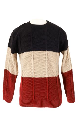 Mutlu Kids Renk Bloklu Erkek Çocuk Kazak Hardal - 9-10 Yaş