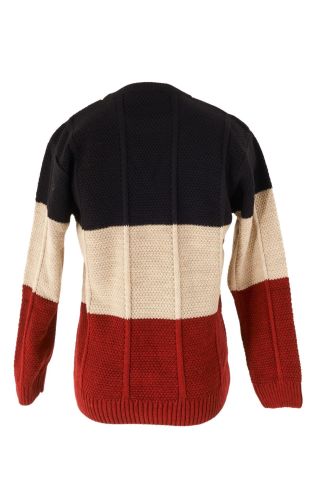 Mutlu Kids Renk Bloklu Erkek Çocuk Kazak Hardal - 9-10 Yaş