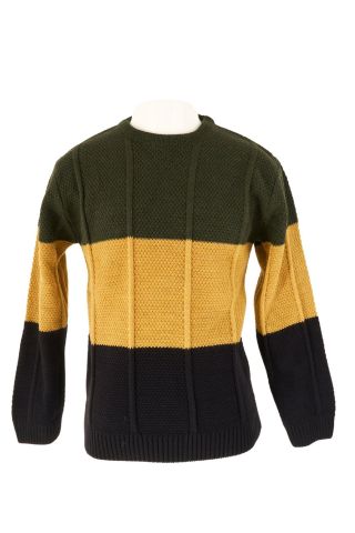 Mutlu Kids Renk Bloklu Erkek Çocuk Kazak Lacivert - 8-9 Yaş