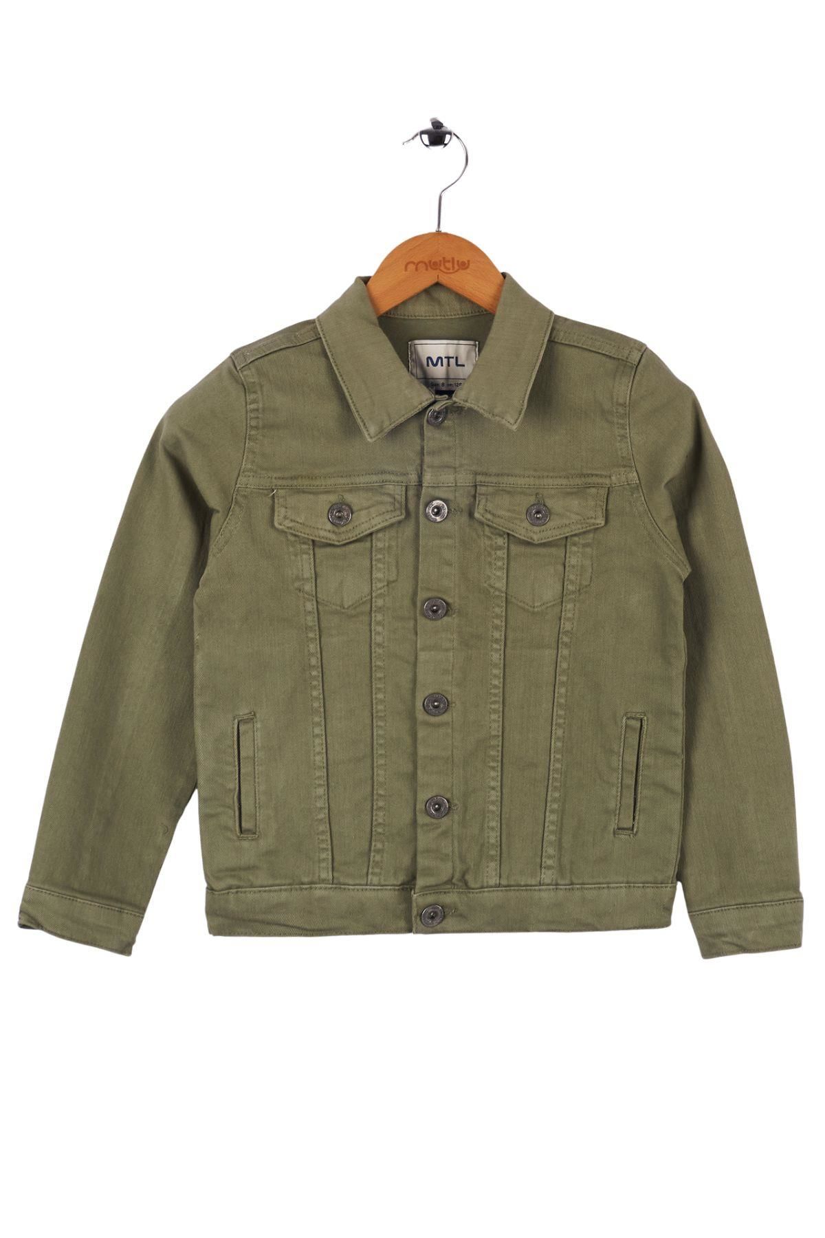 Mutlu Kids Erkek Çocuk Denim Ceket Haki - 5 Yaş