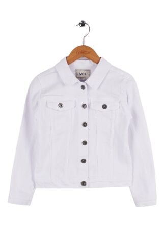 Mutlu Kids Kız Çocuk Denim Ceket Beyaz - 4 Yaş