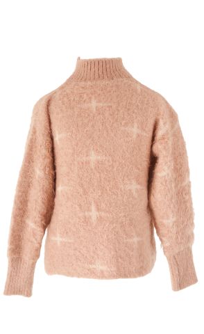 Mutlu Kids Yumuşak Dokulu Kız Çocuk Kazak Pudra - 14-15 Yaş