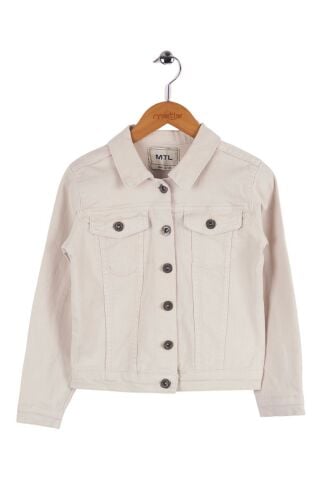 Mutlu Kids Kız Çocuk Denim Ceket EKRU - 13 Yaş