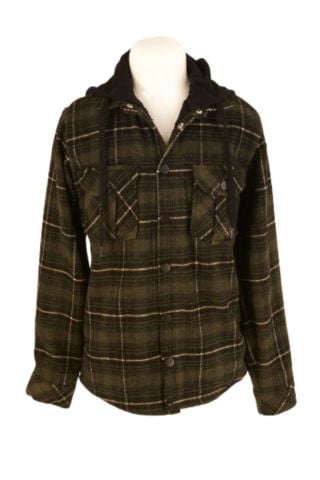 Mutlu Kids Kapüşonlu Kürk Astarlı Ekoseli Kalın Erkek Çocuk Gömlek Haki - 7 Yaş