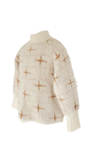 Mutlu Kids Yumuşak Dokulu Kız Çocuk Kazak Krem - 14-15 Yaş