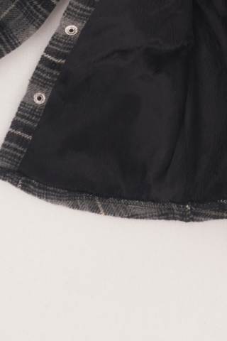 Mutlu Kids Kapüşonlu Kürk Astarlı Ekoseli Kalın Erkek Çocuk Gömlek Gri - 7 Yaş