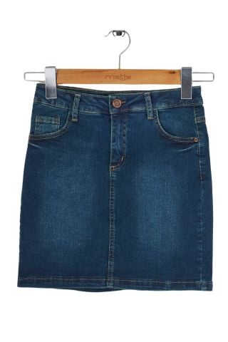 Mutlu Kız Kot Etek Koyu Mavi - 13 Yaş
