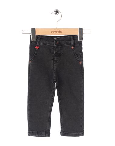 Mutlu Kids Erkek Bebek Kot Pantolon ORTA MAVİ - 24-30 Ay